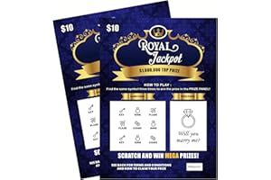 Zoschie 2 Will You Marry Me Proposal Lottery Ticket Scratch Off Cards - Fun and Unique Marriage Proposal Idea, Fake Lotto Scratcher for Wedding Proposal