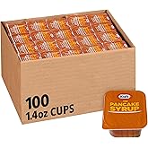 Kraft Pancake Syrup, 120 per Case, Single Serve 1.4 oz. Cups | Sweet Maple Flavor, Kosher, Single-Serve Cups for Topping Pancakes, Waffles &amp; French Toast