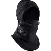 Tough Headwear Fleece Balaclava Hoodie Ski Mask - Wind Resistant Extreme Cold Weather Gear - Thermal Winter Face Mask