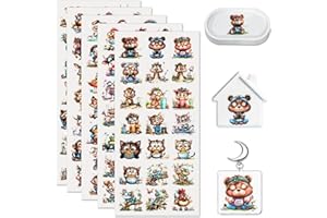 HERRYPENG 105 PCS UV DTF Stickers, Funny Animal Mini Rub on Transfer for Keychains and Libbey Glass, Permanent DIY Decals for