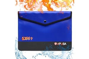 UPUSA 5200℉ Fireproof Document Bag,Waterproof Fireproof Bag with Heat Insulated,Fireproof Money Bag with Zipper Closure for Cash, Important Documents and Valuables 13.9" X 10.6"(Blue)