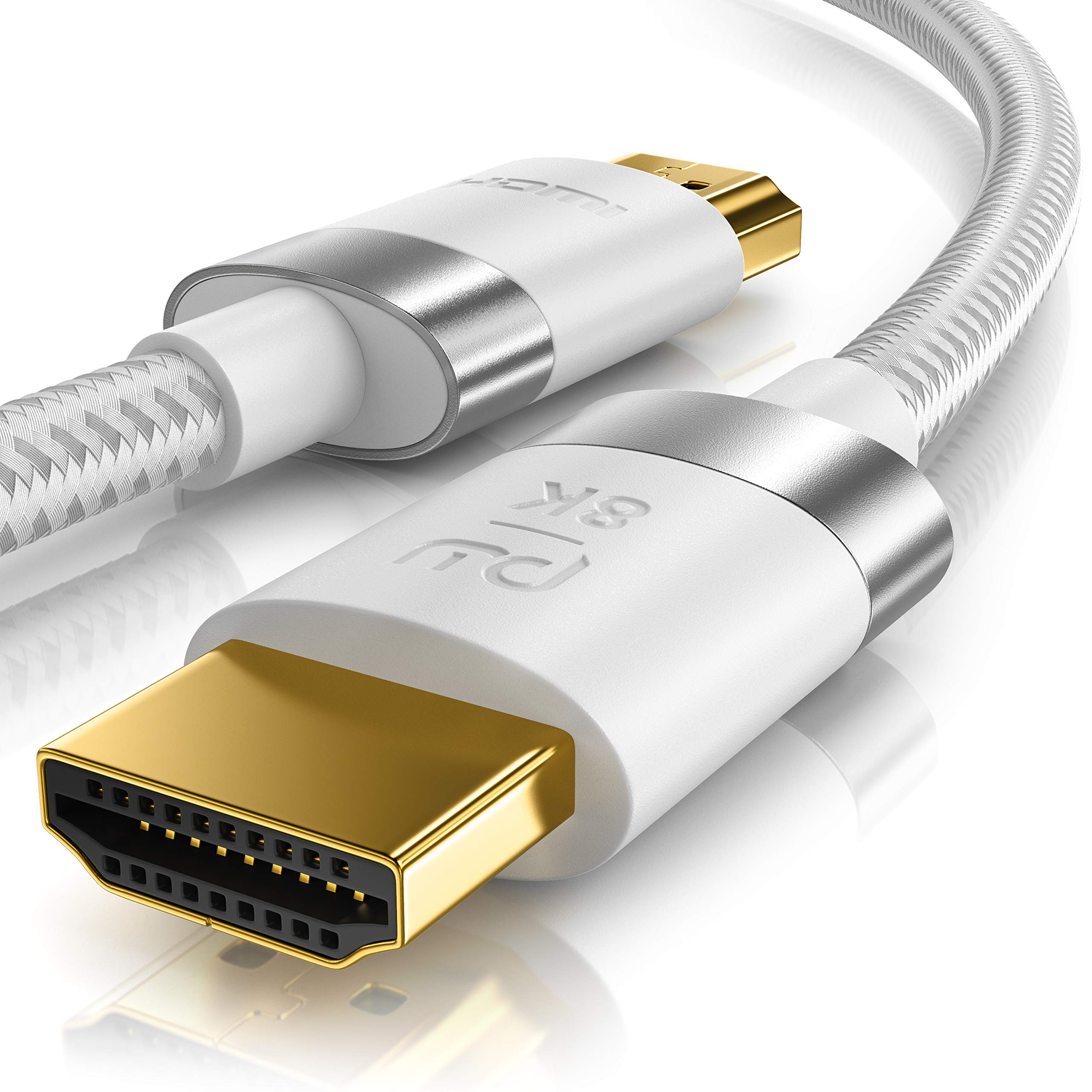 CSL - HDMI 2.1 8k 4k Cable 5M, 8k@30Hz 120Hz DSC, 4k@60Hz 120Hz 144Hz 240Hz DSC, UHD II High Speed Ethernet HDMI Lead 3D HDR 10+ eARC Dolby Vision Compatible with PC Laptop TV Sky PS5 PS4 Xbox