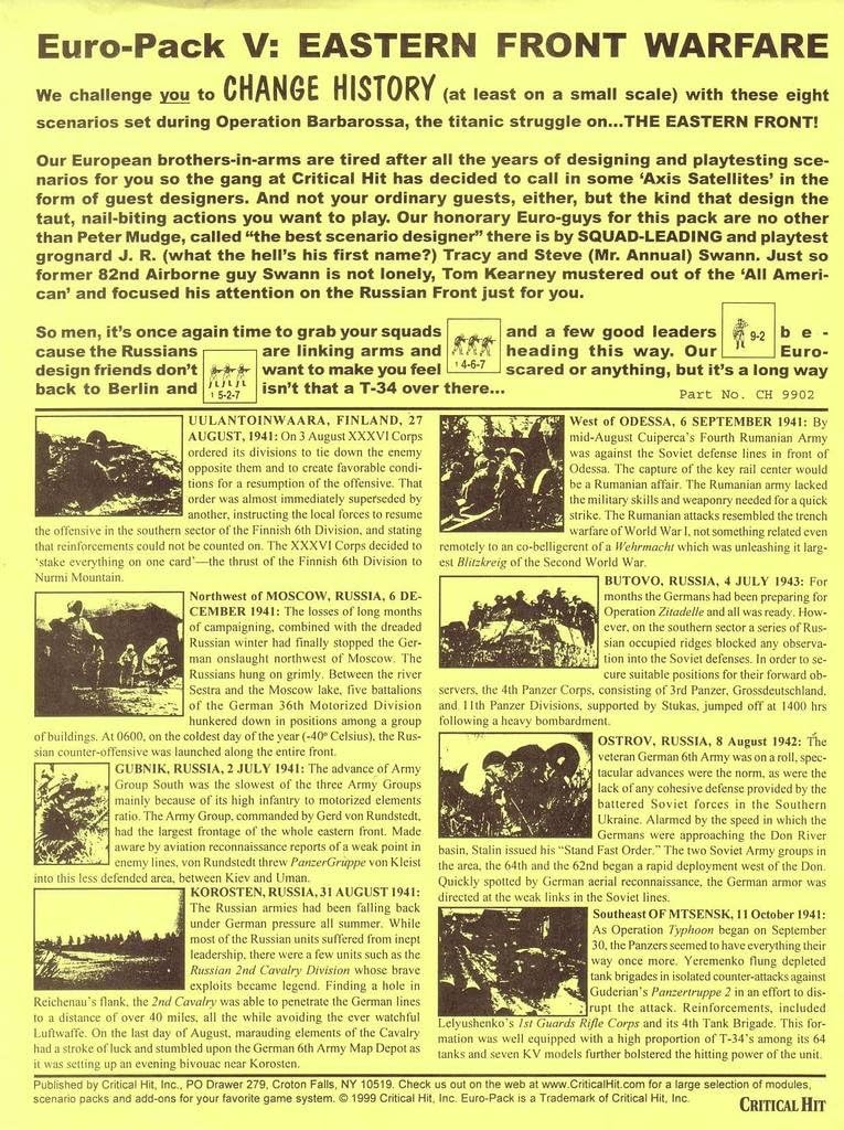 ASL: Euro-Pack V, Eastern Front, Module for ASL Advanced Squad Leader