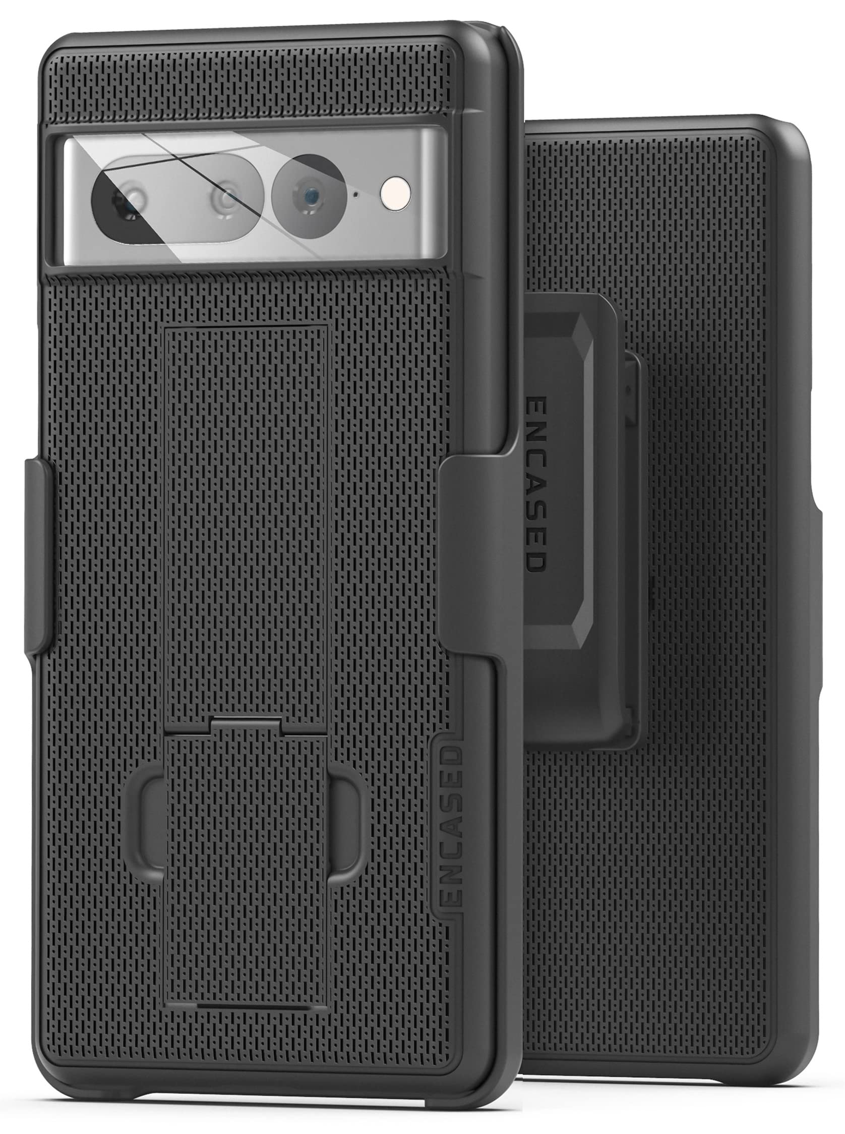 Encased DuraClip Designed for Google Pixel 7 Pro Case with Belt Clip and Kickstand Holster (Matte Black) — image 1
