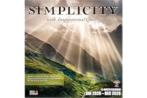 RED EMBER Simplicity with Inspirational Quotes 2026 Wall Calendar 12 Month | 12" x 24" Open | Thick & Sturdy Paper | Holiday Gift | Motivational Nature Calendar 2026