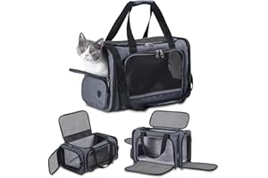 Cat Carrier Pet Travel Carrier by Airplane Approved Under seat, TSA Airline Approved Soft-Sided Carrier Bag for cat,Dogs,17.5