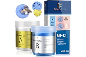 DecorRom Silicone Putty - 7/8 LB Flexible Silicone Mold Making Kit - Easy 1:1 Mixing Ratio - Fast Cured - Reusable Molds for 