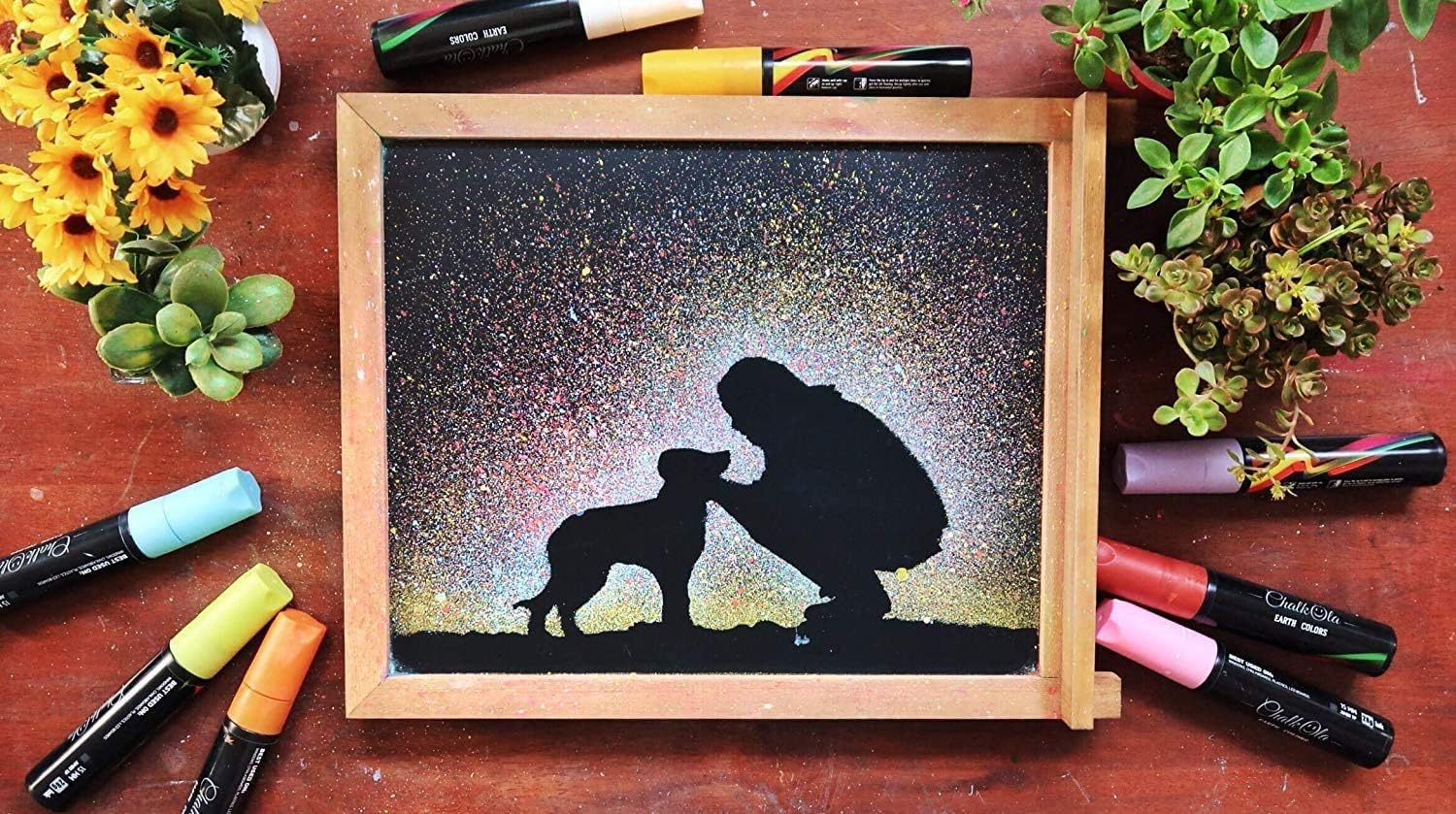 Rustic Chalkboard Sign | 15" x 12" | Smooth Wooden Frame with Non-Porous Magnetic Surface for Home Decor, Kitchen, Wedding, Restaurants & Bar Table Top: Office Products