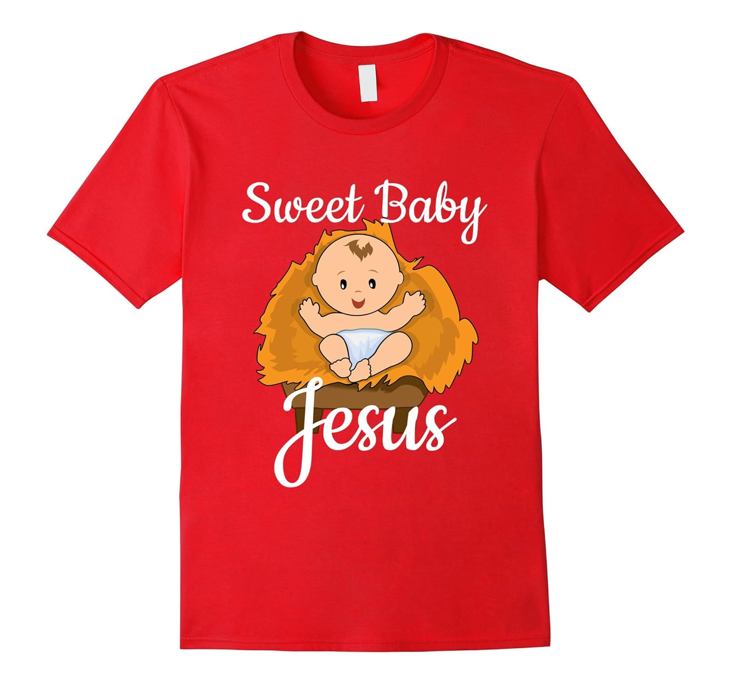 Sweet Baby Jesus In A Manger- Gift T-Shirt-Rose