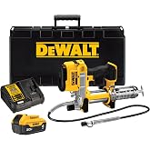 DEWALT Grease Gun Kit 20V MAX with 4.0Ah Battery and Charger, Cordless Grease Gun, LED Light, 42&rdquo; Hose, 10,000 PSI, Variable Speed Triggers (DCGG571M1)