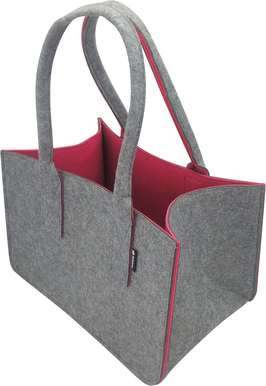 Tebewo Felt Shopping Bag - Large Foldable Multipurpose Carry Bag, Light Gray,dark Grey, 40 x 27 x 27