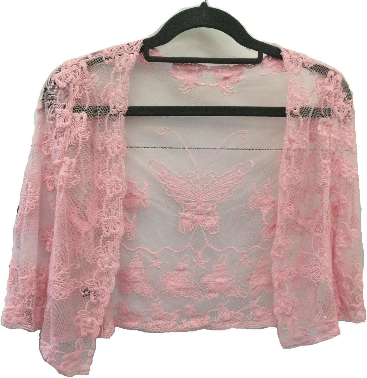 CLICKTOFASHION Ladies Women's Girls Lace Butterfly Shrug Cardigan New One Size Fits 6 to 12