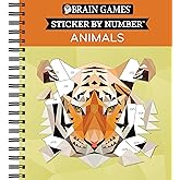 Brain Games - Sticker by Number: Animals - 2 Books in 1 (42 Images to Sticker)