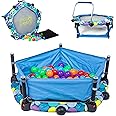 Eezy Peezy 3 in 1 Folding Ball Pit and Bouncer - Ball Pit Tent and Trampoline with Handle - Ages 10 Months to 5 Years