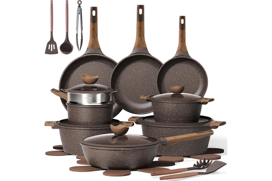 CAROTE 26PCS Pots and Pans Set Non Stick, Cookware Set Pots and Pans Induction Cook Ware, Nonstick Kitchen Cooking, PFOA Free