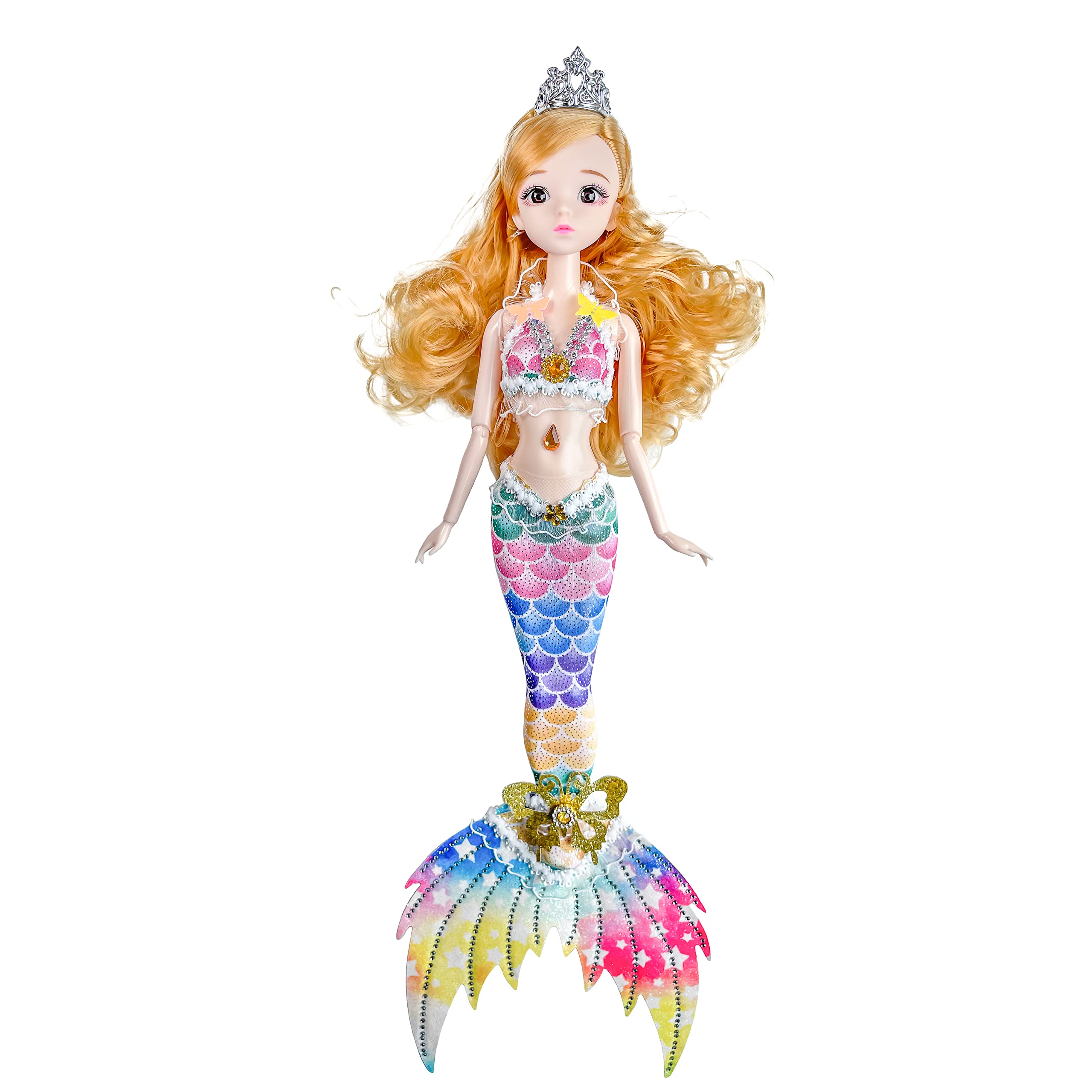 Mermaid Doll with Colourful Hair Dress and Tail Toy for Girls (Random Colour Pattern)