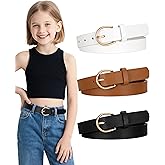 SUOSDEY 3 Pack Kids Belts for Girls Skinny Cute Leather Belts for Teen Little Toddler Girls