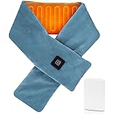 Diweez Heated Scarf Neck Heating Pad, Heated Neck Wrap for Neck Pain Relief, USB Heating Scarf Electric Heated Neck Warmer with 5000mAh Power Bank and 3 Heating Levels (Aqua Blue)