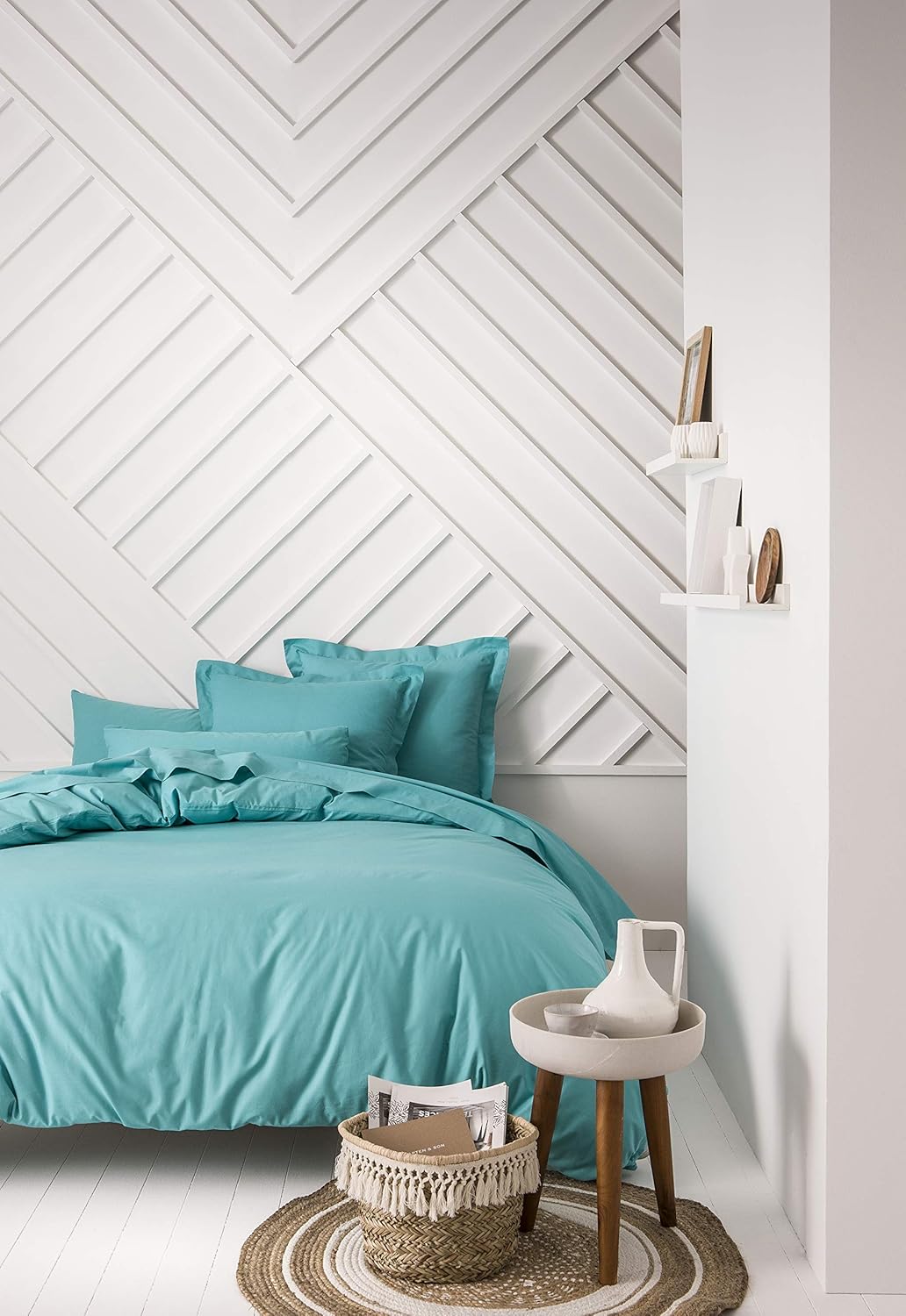 Today Drap Housse En Coton 1124 Vert D Eau 140 X 190 Cm Amazon Fr Cuisine Maison