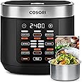 COSORI Rice Cooker 10 Cup, 24h Keep Warm, 18 Functions Fuzzy Logic Rice Maker with Stainless Steel Steamer Basket, Sauté, Slo