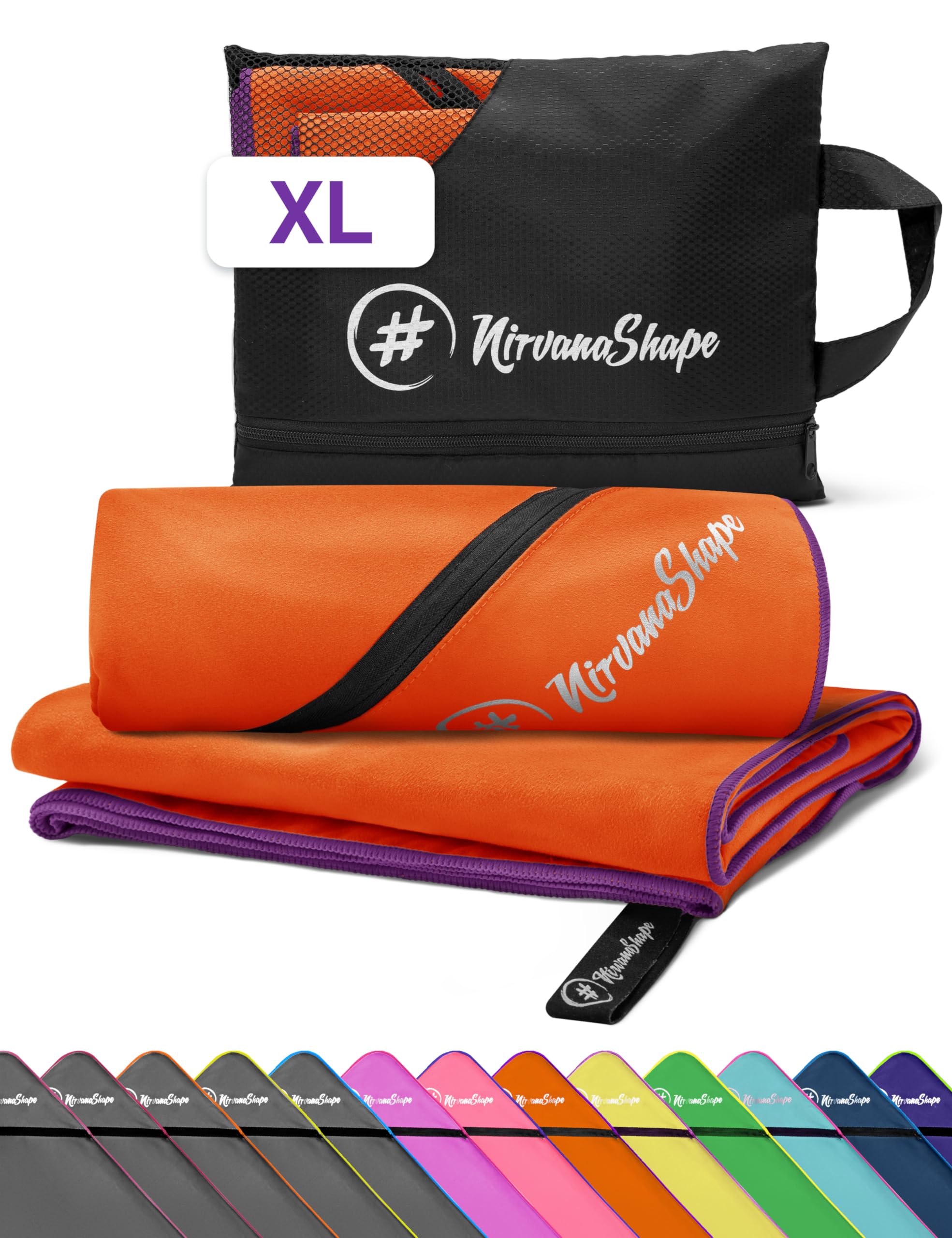 NirvanaShape Microfiber - Large Towel for Beach, Travel, Fitness, XL 200 x 100 cm