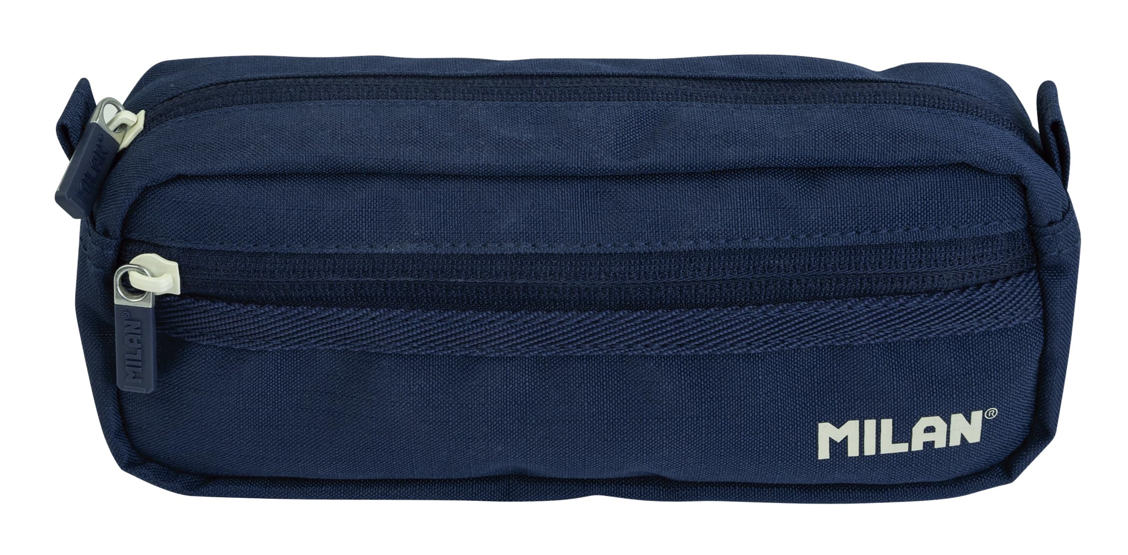 Rectangular Pencil case 2 zips, 1918 Series. Navy Blue MILAN®081148SNCB