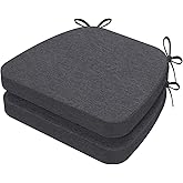 AAAAAcessories D-Shaped Chair Cushions for Dining Chairs with Ties and Removable Cover, 2'' Thick Dining Kitchen Chair Pads, 