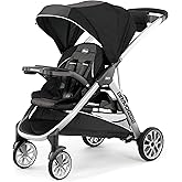 Chicco BravoFor2 Standing/Sitting Double Stroller - Iron, Black/Grey