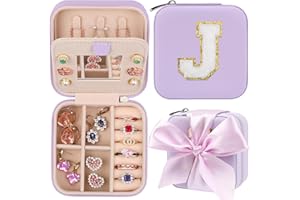 CHMI Travel Jewelry Case, Purple Travel Jewelry Box, Travel Jewelry Organizer, Travel Gifts for Women Girls, Jewelry Organizer Box, Birthday Gifts for Women, Christmas Gifts for Teens Girls - J