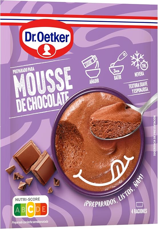 Mousse de Chocolate, Mistura de Mousse de Chocolate - Caixa com Mistura de Mousse de Sabor a Chocolate 73g (Quantidade 4 Doses)