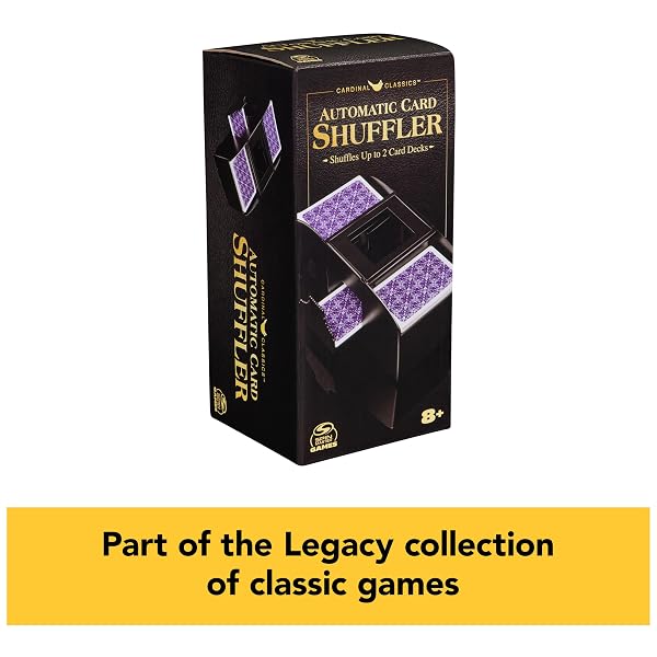 SPIN MASTER GAMES, CARDINAL CLASSICS PREMIUM AUTOMATIC CARD SHUFFLER FOR POKER & OTHER GAMES, FAMILY GAME NIGHT, EASY-TO-USE FOR ADULTS & KIDS, FOR AGES 8 & UP