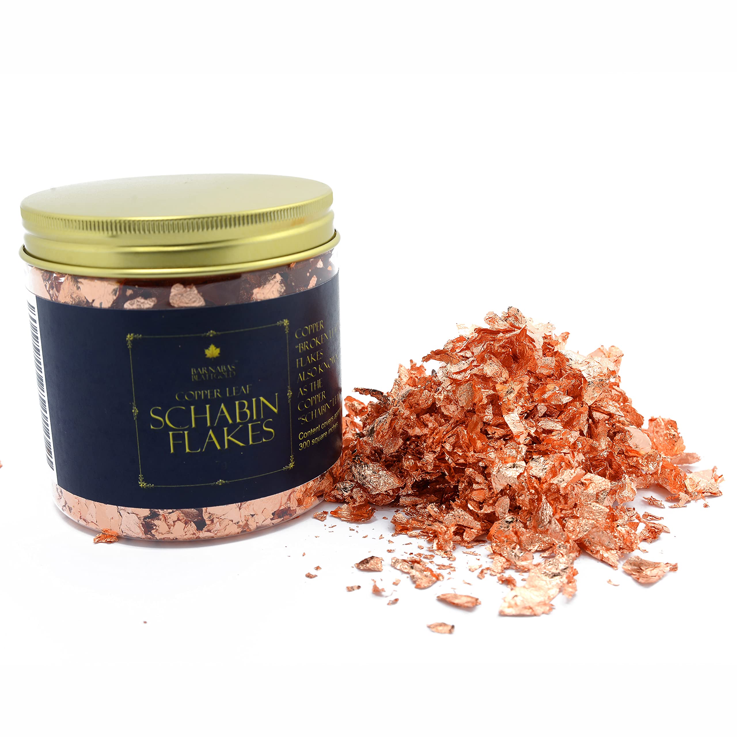 Barnabas Blattgold: Imitation Copper Leaf Flakes 25g - Copper Foil Art Flakes for Resin Crafts - Schabin Copper Flakes for Gilding and Painting
