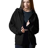 Oversized Zip Up Hoodie for Women, Soft Fleece Cozy Full Zip Sweatshirt