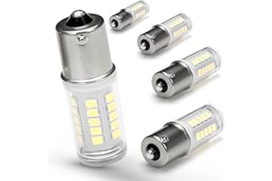 Ziomitus 1156 1141 1003 7506 BA15S LED RV Bulbs Daylight White 6000K,5W 500lm LED Replacement for 12 Volt RV Camper Trailer Boat Motorhome Marine, 5Pcs