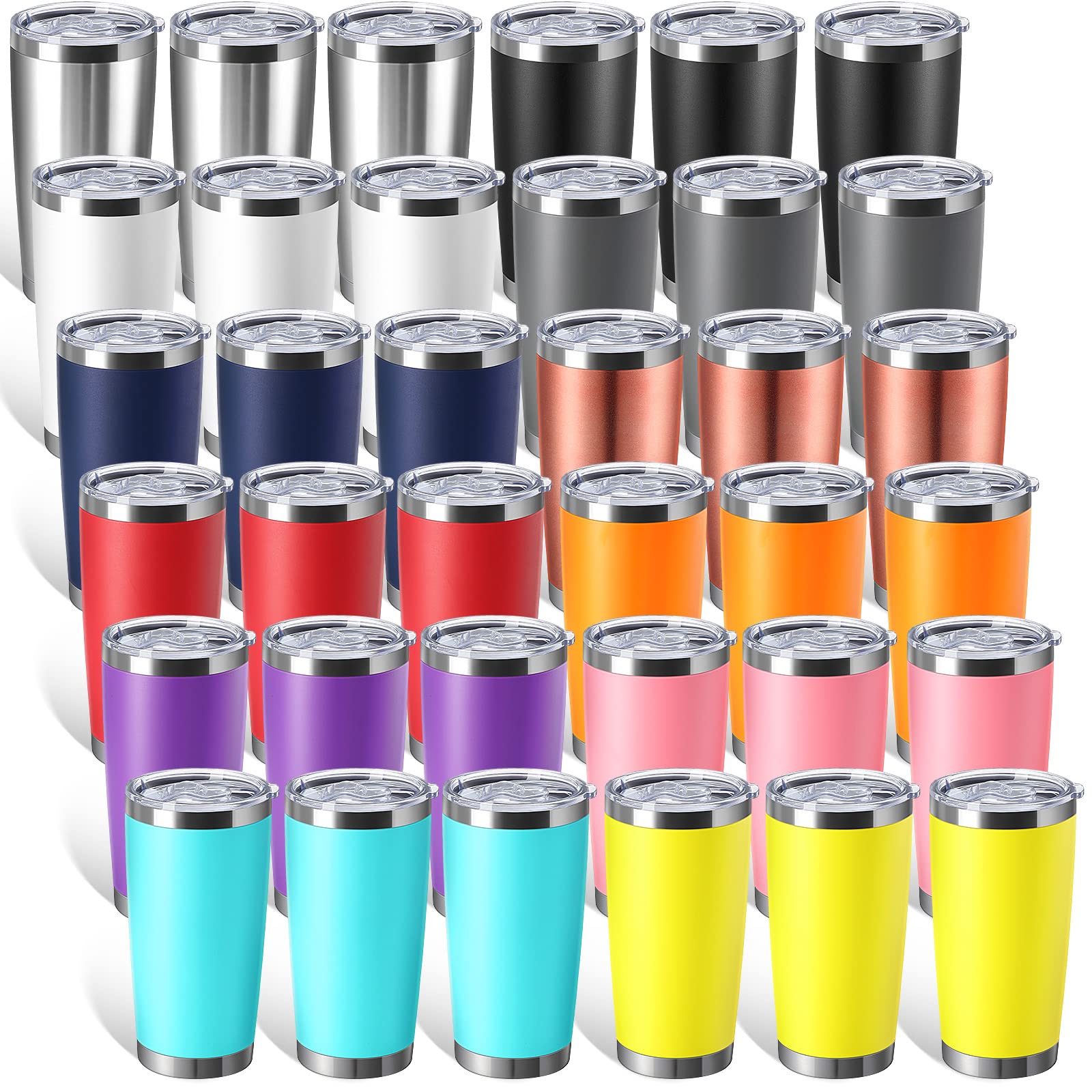 Sieral 36 Packs Stainless Steel Tumbler Bulk with