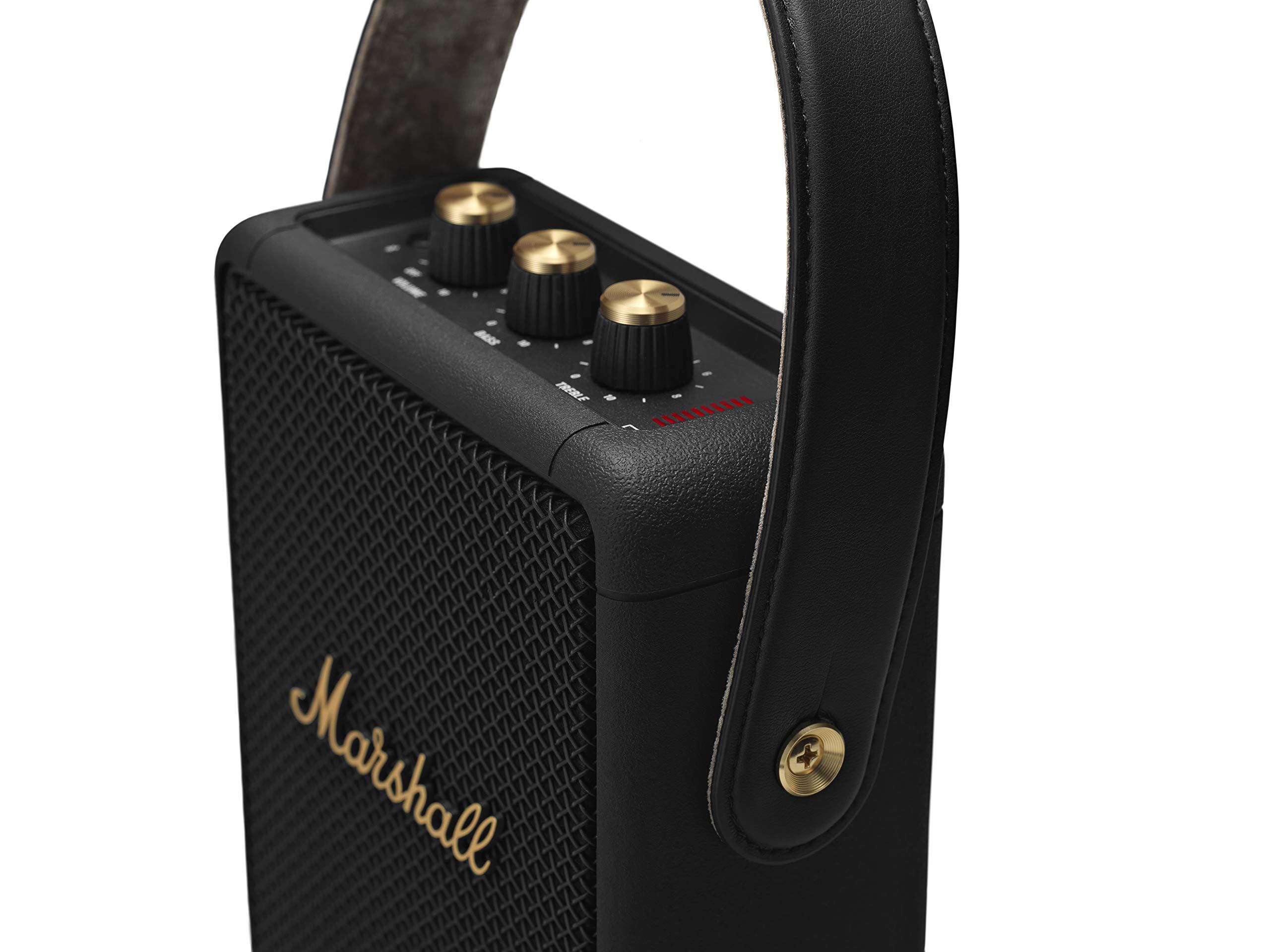 Marshall Stockwell II Portable Bluetooth Speaker, Black and Brass