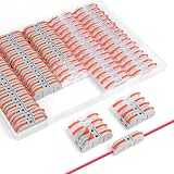 flintronic 80Pcs Wire Connectors 2 Pin Peel-free Push-type Quick Splice 18-22AWG view 9
