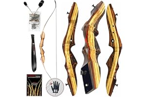 Southwest Archery Tigershark Takedown Recurve Bow – Standard & PRO Versions – 62" Hunting Bow – Left & Right Handed – Draw Weights in 16lb-60lb – USA Based Company – Includes Stringer Tool