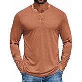 COOFANDY Men's Henley Shirts Long Sleeve T-Shirt Lightweight Fashion Casual Pullover Tee Shirt