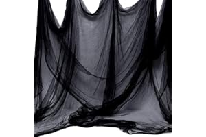 Whaline Halloween Black Creepy Cloth 276 x 87 inch Spooky Halloween Decoration for Haunted Houses Party Supplies
