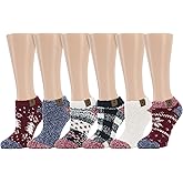 BEARPAW Ladies 6 Pair Pack Cozy Super Soft Warm Lounge Socks Multi Color Patterned Ankle and Low Cut Packs