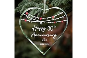 ZUNON 30th Ornament Wedding 30 Years Parents Couple Gift Hanging 2024 Christmas Mr Mrs Married Valentines Husband Wife Wife Xmas Marriage Decorations (30th