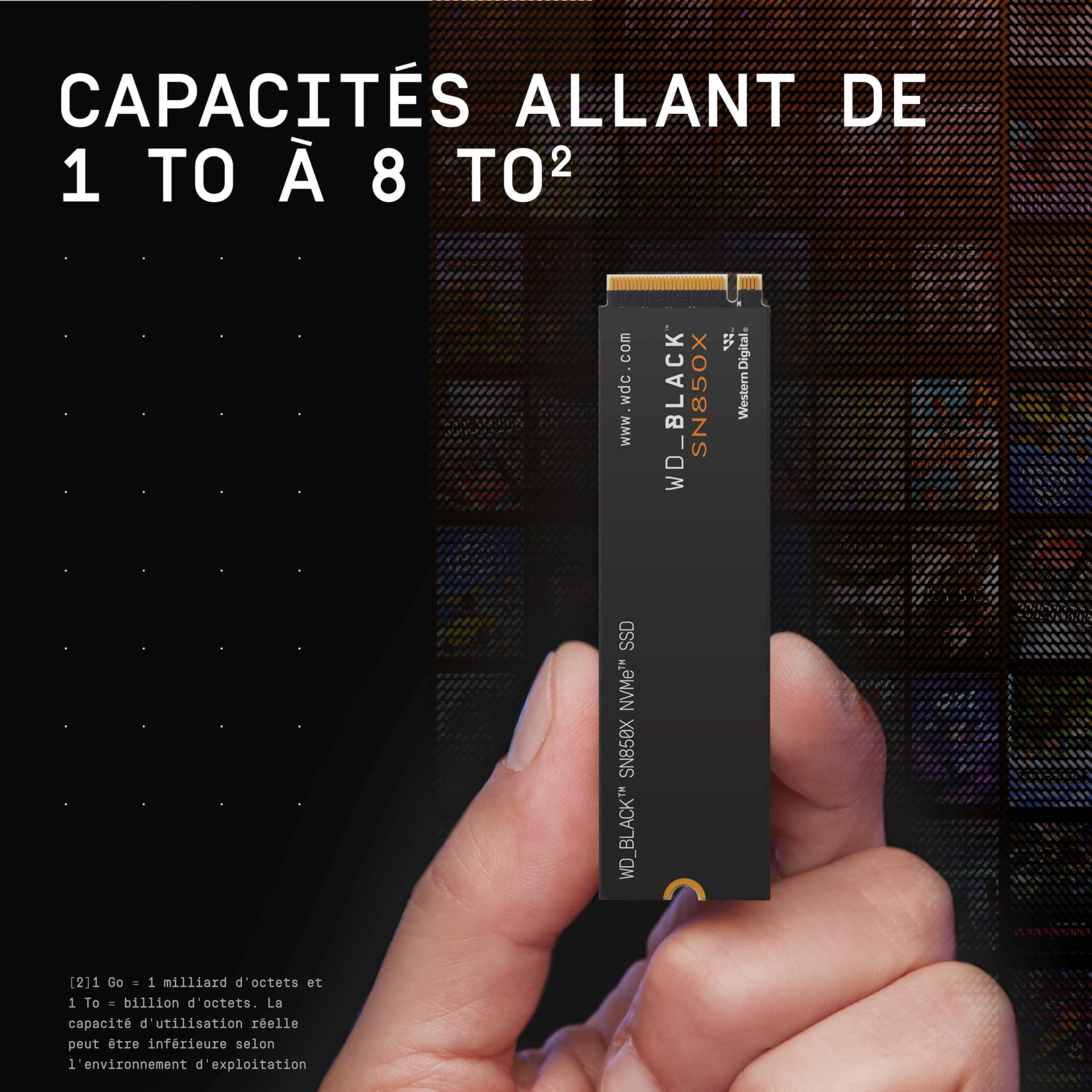 WD_BLACK 8TB SN850X NVMe Internal Gaming SSD Solid State Drive - Gen4 PCIe, M.2 2280, Up to 7,200 MB/s - WDS800T2X0E