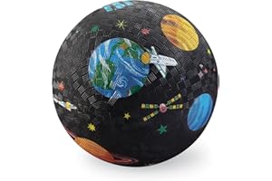 Crocodile Creek Playground Ball - Durable Rubber Ball for Kids Ages 3 and Up - Bouncy Inflatable Ball for Kickball, Indoor Games, and Outdoor Sports - PVC-Free - Space Exploration - 5-inch Diameter