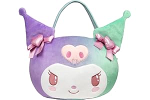 Jazwares Costume Play Hello Kitty and Friends Official Kuromi Heart Pail Accessory - 12-Inch Embroidered Treat Pail with Character Design and Carry Handle