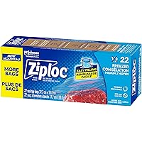 Ziploc Medium Food Storage Freezer Bags, Grip 'n Seal Technology for Easier Grip, Open and Close, 19 Count
