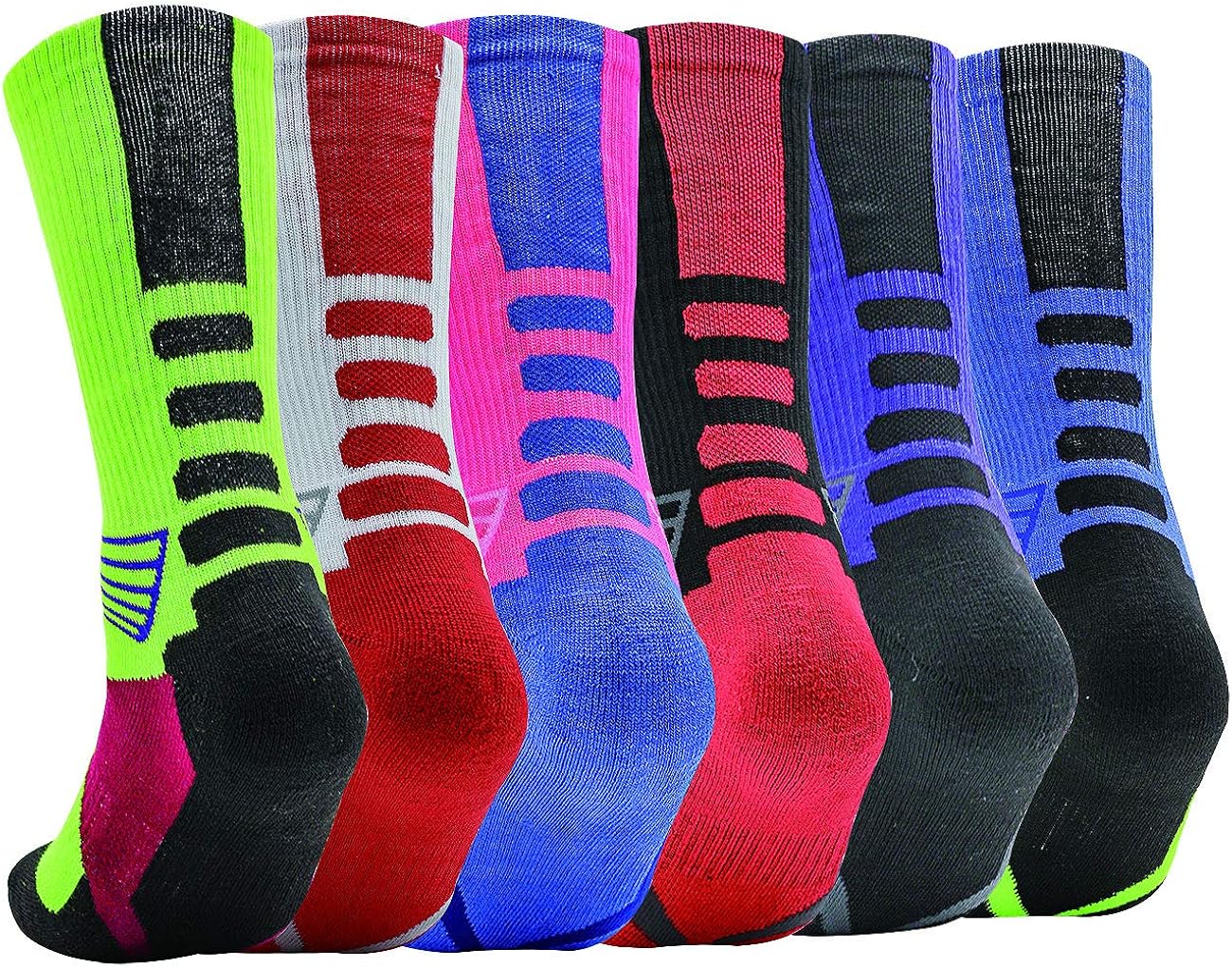 Diliba Men S Elite Socks Basketball Soccer Hiking Ski Socks Dry Feet Dri Fit Mid Calf Arch Support Breathable Quarter Cozy Big Tall Thick Colorful Crew Socks 6 Pair Amazon Co Uk Clothing