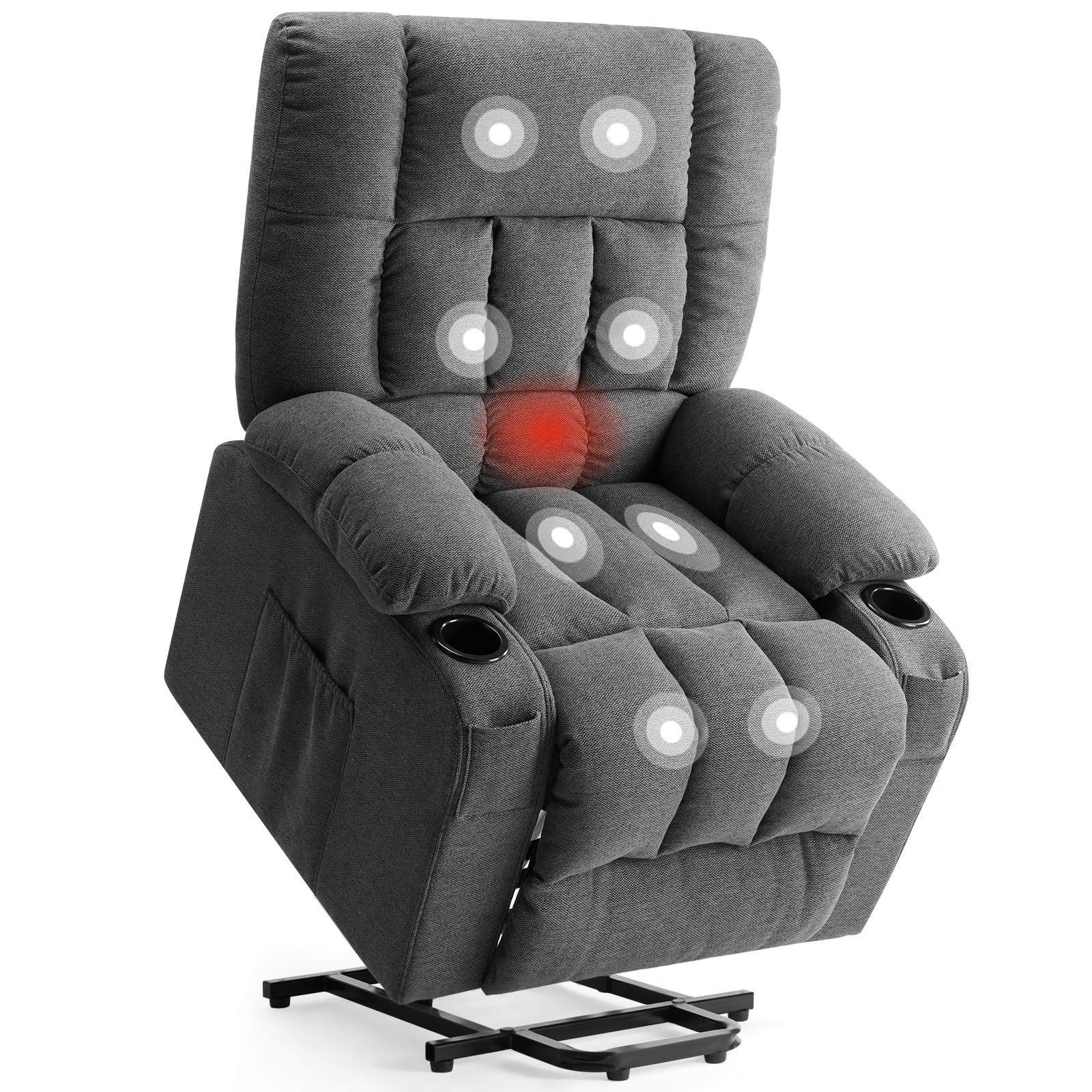 Photo 1 of *USED*
DUMOS Power Lift Recliner Chair with Vibration Massage and Heat for Elderly, Ergonomic Overstuffed Breathable Fabric Reclining Chair with 3 Pockets, Remote Control, Living Room, Bedroom, Grey