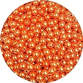 400pcs 8mm Pearl Beads Satin Luste Round Loose Plastic Pearl Craft Beads for Jewelry Making Earring Bracelet Necklace Key Chains Sewing Crafts Decoration (Orange)