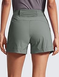CRZ YOGA Women's Lightweight Mid Rise Hiking Shorts